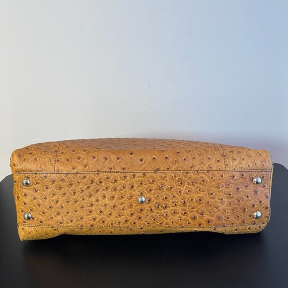 Furla Ostrich Leather 2-Way Top Handle Crossbody Bag - Preowned - Picture 3 of 14